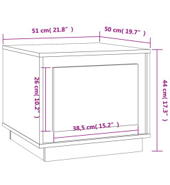 Table basse gris béton 51x50x44 cm bois d'ingénierie