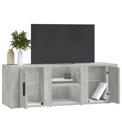 Meuble TV Gris béton 100x31,5x35 cm Bois d'ingénierie