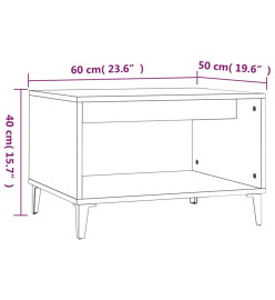 Table basse Chêne marron 60x50x40 cm Bois d'ingénierie