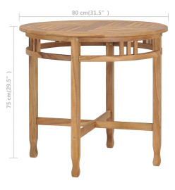 Table de bar Ø 80 cm Bois de teck solide