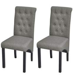 Chaises à manger lot de 2 gris clair tissu