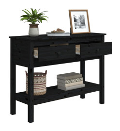 Table console Noir 100x35x75 cm Bois massif de pin