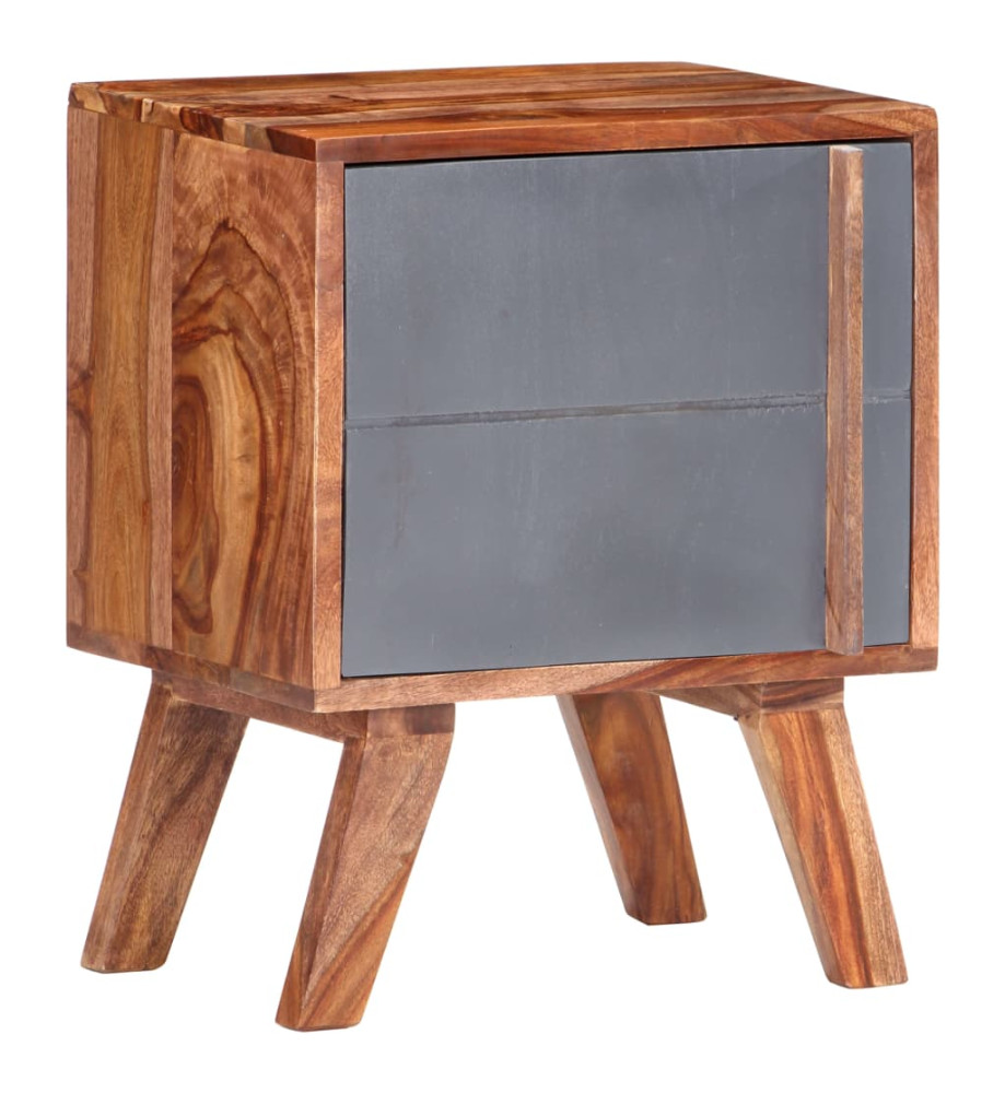 Table de chevet Gris 40x30x50 cm Bois massif