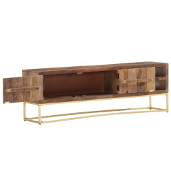 Meuble TV 138x30x46 cm Bois massif de manguier