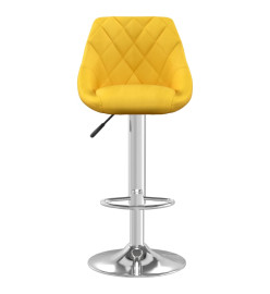 Tabourets de bar lot de 2 jaune moutarde velours