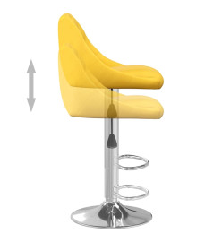 Tabourets de bar lot de 2 jaune moutarde velours