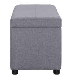 Banc avec compartiment de rangement 116 cm Gris clair Polyester