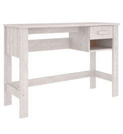 Bureau HAMAR Blanc 110x40x75 cm Bois massif de pin