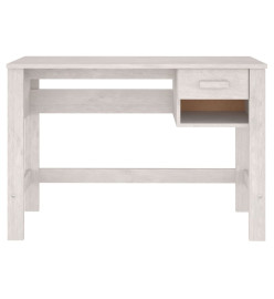 Bureau HAMAR Blanc 110x40x75 cm Bois massif de pin