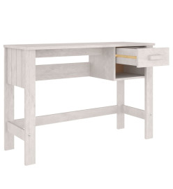 Bureau HAMAR Blanc 110x40x75 cm Bois massif de pin