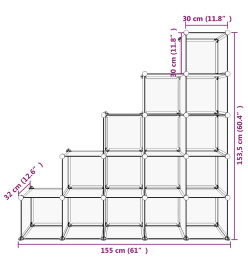 Cubes de rangement 15 pcs Transparent PP