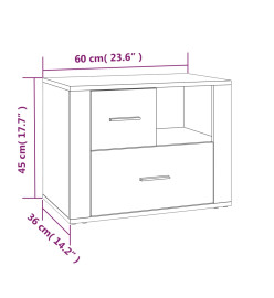 Table de chevet Noir 60x36x45 cm Bois d’ingénierie