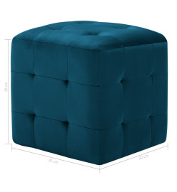 2 pcs Poufs Bleu 30 x 30 x 30 cm Tissu velours