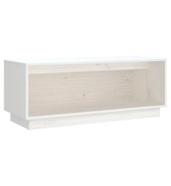 Meuble TV Blanc 90x35x35 cm Bois de pin massif