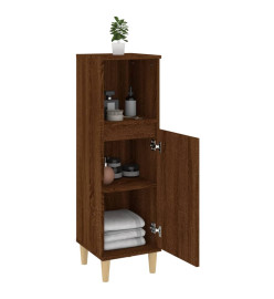 Armoire de bain chêne marron 30x30x100 cm bois d'ingénierie