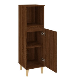 Armoire de bain chêne marron 30x30x100 cm bois d'ingénierie