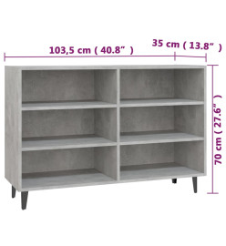 Buffet Gris béton 103,5x35x70 cm Aggloméré