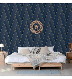 DUTCH WALLCOVERINGS Papier peint Geometric Bleu et doré