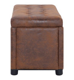 Pouf de rangement 87,5 cm Marron Similicuir daim