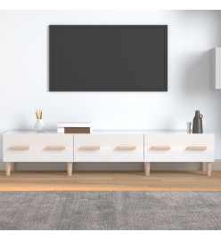 Meuble TV Blanc brillant 150x34,5x30 cm Bois d'ingénierie