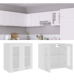 Armoire en verre suspendue Blanc 60x31x60 cm Aggloméré