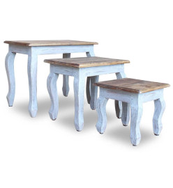 Ensemble de tables gigognes 3 pcs Bois de récupération massif