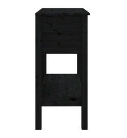 Table console Noir 75x35x75 cm Bois massif de pin