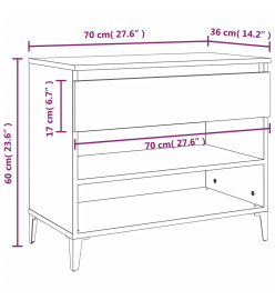 Armoire à chaussures Chêne fumé 70x36x60 cm Bois d'ingénierie