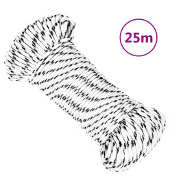 Corde de bateau tressé Blanc 4 mmx25 m Polyester