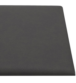 Panneaux muraux 12 pcs Gris 30x30 cm Similicuir 1,08 m²