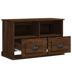 Meuble TV chêne marron 80x35x50 cm bois d'ingénierie