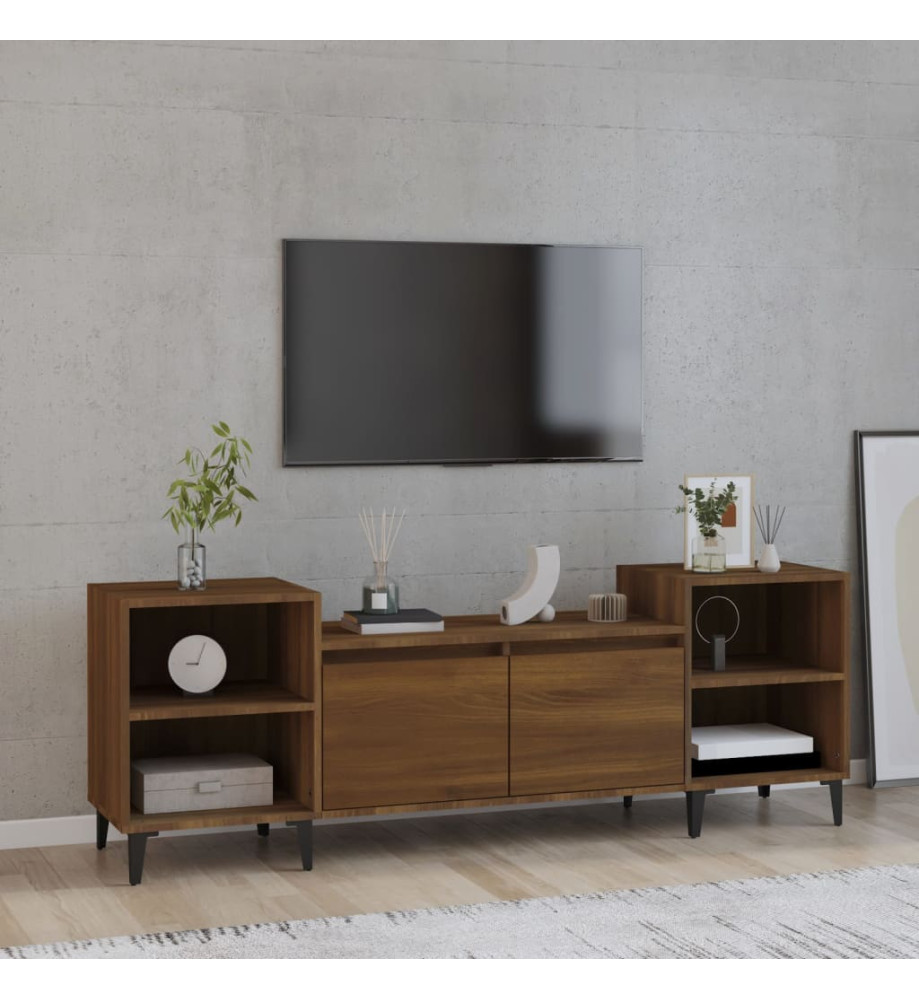 Meuble TV Chêne marron 160x35x55 cm Bois d'ingénierie