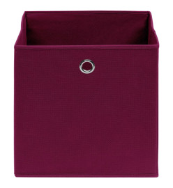 Boîtes de rangement 10 pcs Tissu intissé 28x28x28cm Rouge foncé