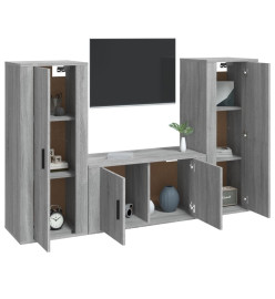 Ensemble de meubles TV 3 pcs Sonoma gris Bois d'ingénierie