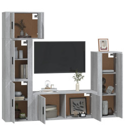 Ensemble de meubles TV 5 pcs Sonoma gris Bois d'ingénierie