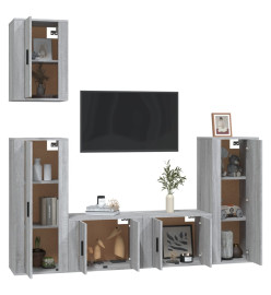 Ensemble de meubles TV 5 pcs Sonoma gris Bois d'ingénierie