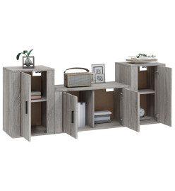 Ensemble de meubles TV 3 pcs Sonoma gris Bois d'ingénierie