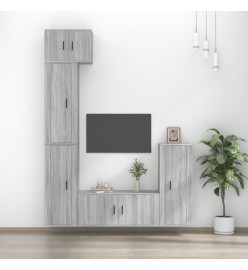 Ensemble de meubles TV 5 pcs Sonoma gris Bois d'ingénierie