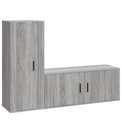 Ensemble de meubles TV 2 pcs Sonoma gris Bois d'ingénierie