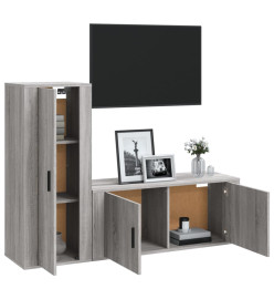 Ensemble de meubles TV 2 pcs Sonoma gris Bois d'ingénierie