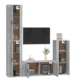 Ensemble de meubles TV 4 pcs Sonoma gris Bois d'ingénierie