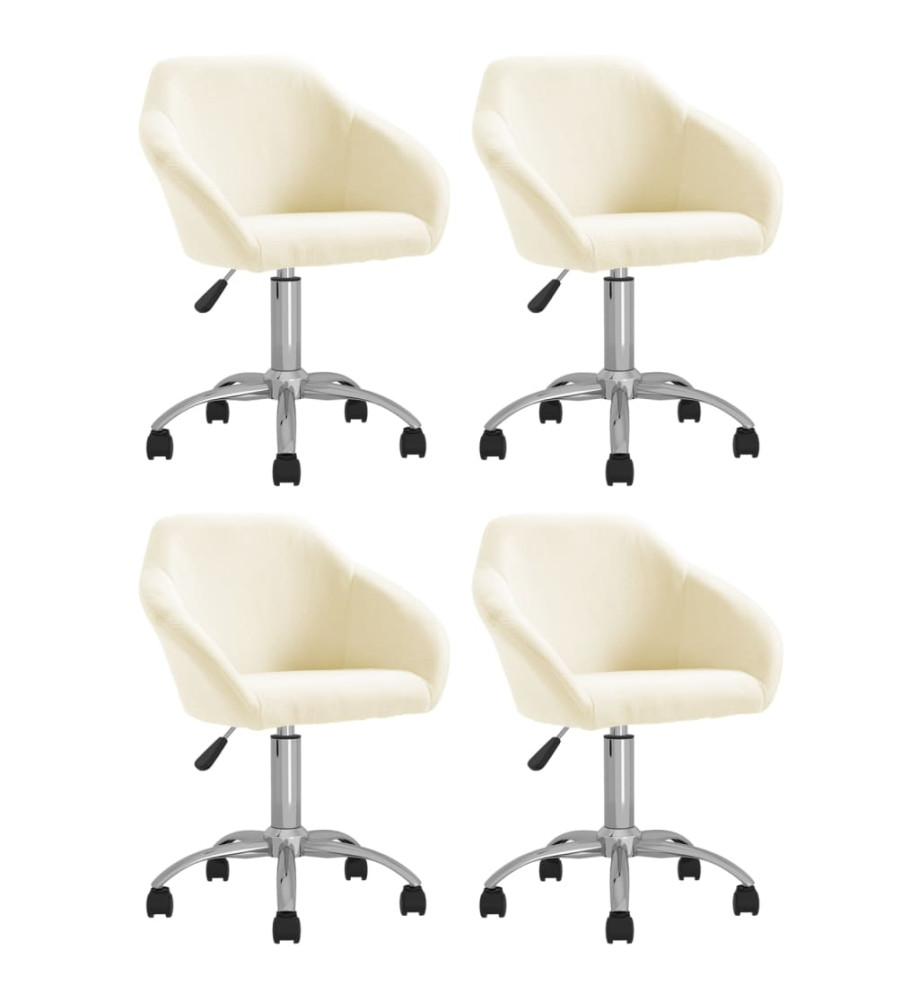 Chaises pivotantes à manger lot de 4 crème tissu