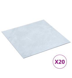 Planches plancher autoadhésives 20 pcs PVC 1,86 m² Marbre blanc