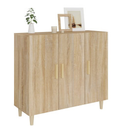 Buffet chêne sonoma 90x34x80 cm bois d'ingénierie