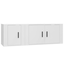 Ensemble de meubles TV 2 pcs Blanc Bois d'ingénierie