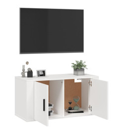 Meuble TV mural Blanc 80x34,5x40 cm