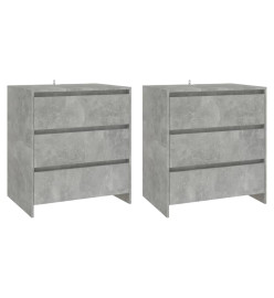 Buffets 3 pcs Gris béton Bois d'ingénierie