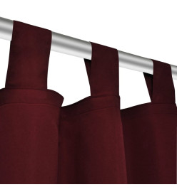 2 pcs Rideau à Passant Micro Satin Bordeaux 140 x 225 cm