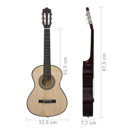 Ensemble de guitare classique débutants et enfants 8pcs 1/2 34"