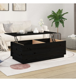 Table basse Noir 100x50x35 cm Bois massif de pin